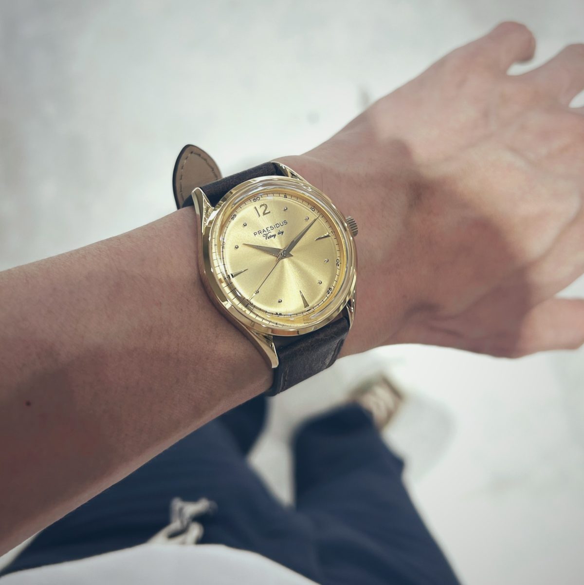 Praesidus / プレジダス Victory Day Gold Dark Brown Leather メンズ