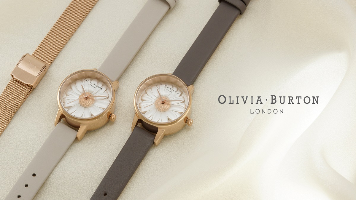 オリビア・バートン」より、秋の新作腕時計「3Dデイジー」ギフトセットが登場。フェミニンなローズゴールドのメッシュベルトとレザーの替えベルトがついたスペシャルセット  | H°M'S